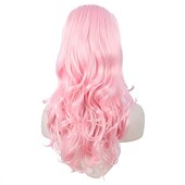 cheap Historical Wigs-Long Wavy Pink Wig Big Bouffant Beehive Wigs for Women fits 50s 80s Halloween Wigs