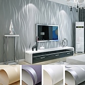 abordables Papiers peints-Papiers peints cool papier peint couleur unie blanc gris or papier peint fond amovible non tissé pour la décoration de la maison matériau imperméable décoration de la maison 53*950 cm