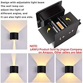 cheap Outdoor Wall Lights-Outdoor Wall Light LED Wall Lamp 12W Double Light Source Waterproof Adjustable Luminous Angle Warm White/White Light Two-color Wall Lamp AC85-265V
