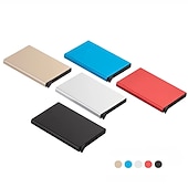 お買い得  フック-アルミカードホルダーIDrfidクレジットカードホルダー自動ポップアップ銀行カードボックススマートクイックリリース女性財布ミニカーパッケージ