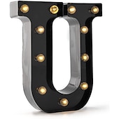 economico Luci decorative-luci a led per alfabeto e marquee arabe, lettere nere alimentate a batteria led per eventi, matrimoni, feste, compleanni, casa, bar, nuovo design, nero fresco