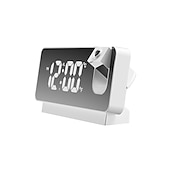 baratos Rádios e Relógios-Relógio despertador inteligente s282a para mesa de despertador de projeção digital led despertador eletrônico com projetor de tempo de projeção quarto modo de cabeceira