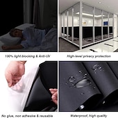 baratos películas de janela-Filme para janela de vidro que cobre a janela, filme preto, decoração de privacidade estática, autoadesivo para bloqueio de UV, controle de calor, adesivos para janelas de vidro 100x45cm/39x18inches