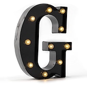 economico Luci decorative-luci a led per alfabeto e marquee arabe, lettere nere alimentate a batteria led per eventi, matrimoni, feste, compleanni, casa, bar, nuovo design, nero fresco