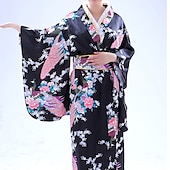 cheap Kimono-Women&#039;s Yukata Robe Kimono Japanese Traditional Masquerade Adults Kimono Coat Party