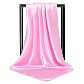 billige skjerf-1 stk 90*90cm ensfarger halsduk hijab skjerf for kvinner silke sateng pannebånd hår skjerf kvinnelige firkantede sjal hodeskjerf for damer