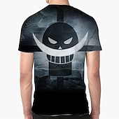 billige Tegneserie- og filmkaraktergrafikk-One Piece Monkey D. Luffy T-skjorte Anime Tegneserie Animé 3D 3D Harajuku Graphic Til Par Herre Dame Voksne Tilbake til Skolen 3D-utskrift