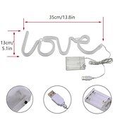 abordables Lampes néon led-led néons amour forme veilleuse saint valentin confession signe lampe batterie usb double alimenté veilleuse pour noël mariage fête d&#039;anniversaire décoration