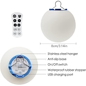cheap Underwater Lights-LED Floating Pool Light Outdoor with Remote Controller RGB Color Changing Glowing Ball Light for Garden Lawn Home Party Swimming Pool Decoration Lighting Rechargeable
