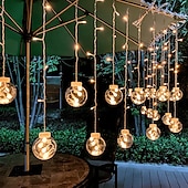 economico Striscie luci ad energia solare-energia solare led sfera dei desideri stringa di luce fata flessibile filo di rame stringa di luce per tenda per giardino cortile vacanza festa di natale illuminazione decorativa colorata