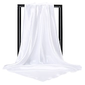 billige skjerf-1 stk 90*90cm ensfarger halsduk hijab skjerf for kvinner silke sateng pannebånd hår skjerf kvinnelige firkantede sjal hodeskjerf for damer