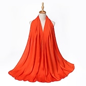 abordables Écharpes-musulman écharpe froissé châle femmes abaya solide hijab ramadan hijabs pour femme abayas robe turban instantané écharpe