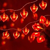 cheap Battery String Lights-1.5-20M Love Heart String Lights Good Wishes Proposal Confession Love Lantern Bedroom Room Creative Hanging Lamp LED String Lights Holiday Lights Outdoor Creative Party Batteries Powered 1Set