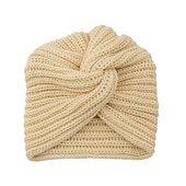 tanie Kapelusze-muslim inner hijab caps bohemia turban cross wrap head indian hat knitting hijab bonnet turbante cap for women wear