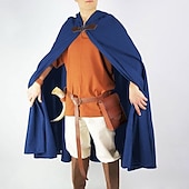 abordables Capuches &amp; Manteaux-Rétro Vintage Médiéval 17ème siècle Cap Cape Ren Faire Chevalier Viking Étranger Tir à l&#039;arc Homme Celtique Viking Fantaisie Mascarade Fête / Soirée Adultes Cape