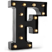 economico Luci decorative-luci a led per alfabeto e marquee arabe, lettere nere alimentate a batteria led per eventi, matrimoni, feste, compleanni, casa, bar, nuovo design, nero fresco