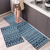 cheap Kitchen Rugs &amp; Mats-Boho Style Kitchen Mat Kitchen Rug Set of 2 Pcs,Perfect for Kitchen, Bathroom, Living Room, Soft, Absorbent Microfiber Material, Non-Slip, Easy Clean Machine Washable Floor Runner