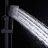 abordables Grifos de ducha-sistema de ducha juego de grifería montado en la pared, cabezal de ducha de lluvia de 9 pulgadas ducha de mano rociador de mano con soporte acabados electrochapados/pintados montaje interior válvula de cerámica ducha de baño