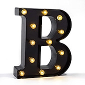 economico Luci decorative-luci a led per alfabeto e marquee arabe, lettere nere alimentate a batteria led per eventi, matrimoni, feste, compleanni, casa, bar, nuovo design, nero fresco