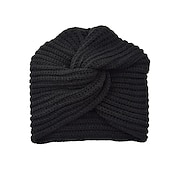tanie Kapelusze-muslim inner hijab caps bohemia turban cross wrap head indian hat knitting hijab bonnet turbante cap for women wear
