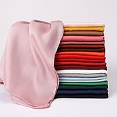 abordables Écharpes-musulman écharpe froissé châle femmes abaya solide hijab ramadan hijabs pour femme abayas robe turban instantané écharpe