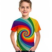 billiga Pojkens 3D Vision &amp; Geometri-Pojkar 3D Grafisk 3D T-shirt Kortärmad 3D-tryck Aktiv Barn