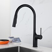 cheap Kitchen Faucets-Kitchen faucet - Single Handle One Hole Electroplated / Painted Finishes Pull-out / Pull-down / Standard Spout / Tall / High Arc Centerset Modern Contemporary Kitchen Taps