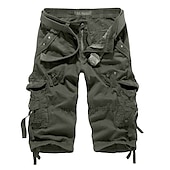 cheap Classic-Men&#039;s Cargo Shorts Hiking Shorts Leg Drawstring Multi Pocket Multiple Pockets Plain Breathable Outdoor Calf-Length Casual Daily Streetwear Stylish Black Wine Inelastic