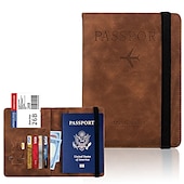 cheap Card Holders &amp; Cases-Rfid Passport Bag Pu Leather Multi-function Can Put Sim Card Id Bag Leather Case Passport Holder