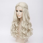 economico Parrucche dei personaggi dei film-cosplay alice nel paese delle meraviglie 2 parrucche specchio della regina bianca parrucche sintetiche parrucche ondulate lunghe parrucche di halloween