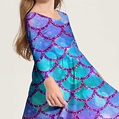 Girls ' 3D Sellő Ruha Hosszú ujj 3D nyomtatás Tavasz Ősz Napi Szabadság Vakáció aranyos stílus Alkalmi Édes Gyerekek 3-10 év Swing ruha A vonalú ruha Térd feletti Poliészter Normál olcso 3D Shining Vision ruha-Girls ' 3D Sellő Ruha Hosszú ujj 3D nyomtatás Tavasz Ősz Napi Szabadság Vakáció aranyos stílus Alkalmi Édes Gyerekek 3-10 év Swing ruha A vonalú ruha Térd feletti Poliészter Normál