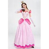 halpa Naisten puvut-Satuteema Prinsessa Peach Cosplay-Asut Loma mekko Makea Elokuva-cosplay for Naisten Aikuisten Naamiaiset Tyttöjen polttarit