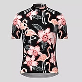cheap Women&#039;s Jerseys-Women&#039;s Cycling Jersey Short Sleeve Bike Jersey Top with 3 Rear Pockets Mountain Bike MTB Road Bike Cycling Breathable Quick Dry Moisture Wicking Reflective Strips Violet Black Pink Flamingo Sports