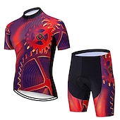 preiswerte Herrenbekleidungs-Sets-21Grams Herren Radtrikot mit Radhose fahrradbekleidung set Kurzarm MTB Mountain Rennrad Grün Schwarz Grau Ausrüstung Fahhrad Sportkleidung 3D-Pad Atmungsaktiv Rasche Trocknung