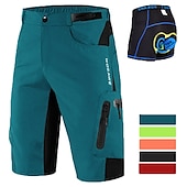 economico Pantaloncini, calzamaglie e pantaloni da uomo-WOSAWE Pantaloncini da uomo in mountain bike con pantaloncini da uomo imbottiti cinguali imbottiti rimovibili in ciclismo in poliestere estate in bici imbottiti