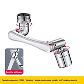 cheap Faucet Sprayer-Alloy Faucet Extender Head Replacement Mechanical Arm 1080° 2 Mode Sprayer Nozzle Attachment, Water Aerator Bubbler for Bathroom Kitchen, Universal Tap Extend Spray Filter Spout Adapter Accessories