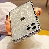 abordables Carcasas iPhone-teléfono Funda Para iPhone 14 13 12 11 Pro Max Mini X XR XS Max 8 7 Plus Funda Trasera Marco Antigolpes para mujer niña Brillo ostentoso brillante Antigolpes TPU Brillante Metal