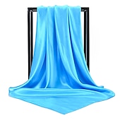 billige skjerf-1 stk 90*90cm ensfarger halsduk hijab skjerf for kvinner silke sateng pannebånd hår skjerf kvinnelige firkantede sjal hodeskjerf for damer
