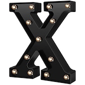 economico Luci decorative-luci a led per alfabeto e marquee arabe, lettere nere alimentate a batteria led per eventi, matrimoni, feste, compleanni, casa, bar, nuovo design, nero fresco