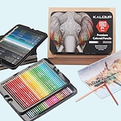 abordables Bolígrafos y lapiceros-180 lápices de colores profesionales, lápices de dibujo de 3,0 mm, paquete de caja de hojalata, juego de 180 colores de lápices de colores de madera para artistas adultos, regalo de regreso a la