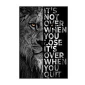 cheap Animal Prints-1 Panel Quotes Prints Posters/Picture Animal Lion Letters Inspirational Quotes Modern Wall Art Wall Hanging Gift Home Decoration Rolled Canvas No Frame Unframed Unstretched Multiple Size