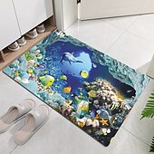 お買い得  リビングルームとベッドルームのラグ-ビーチヒトデビーチコレクションパターンフランネル生地プリントホームエントランスマットレスバスルームマットレスマットレス