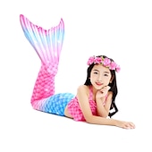 abordables Maillot de bain sirène-Enfants Fille One Piece Maillots de bain sirène Maillot de Bain Plage Le Jour des enfants Géométrique Maillots de bain 4-12 ans Eté Bleu Fuchsia