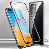 preiswerte Andere Handyhülle-doppelseitige glasmagnethülle für huawei p50 p40 p30 lite pro klar 360 schutz handyhülle metallmagnet-adsorptionsschutzhülle für huawei mate 40 30 20 pro