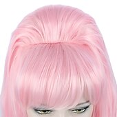 cheap Historical Wigs-Long Wavy Pink Wig Big Bouffant Beehive Wigs for Women fits 50s 80s Halloween Wigs