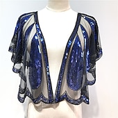 billige bryllup gjesteomslag-1920-talls Gatsby Glitter Bolero Kvinne Wrap Sjaler Vintage Ermløs Paillettes Wraps Med Pailletter Til Fest Bryllupsgjester Vår Sommer Høst kle deg å imponere