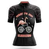 cheap Women&#039;s Jerseys-Women&#039;s Cycling Jersey Short Sleeve Bike Jersey Top with 3 Rear Pockets Mountain Bike MTB Road Bike Cycling Breathable Quick Dry Moisture Wicking Reflective Strips Violet Black Pink Flamingo Sports