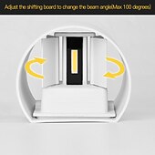cheap Outdoor Wall Lights-Outdoor Wall Light LED Wall Lamp 12W Double Light Source Waterproof Adjustable Luminous Angle Warm White/White Light Two-color Wall Lamp AC85-265V