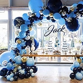 abordables Monsieur et Madame Mariage-106 pièces bleu marine étoilé bleu nuit bleu encre bleu sequin ballon chaîne ensemble ouverture fête décoration
