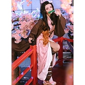 Χαμηλού Κόστους Κοστούμια Anime-Kamado Nezuko Anime Στολές Ηρώων Σύνολα Κιμονό Κοστούμια Cosplay Επίστρωση Εσώρουχα Επιγονατίδες Για Γυναικεία Ενήλικες